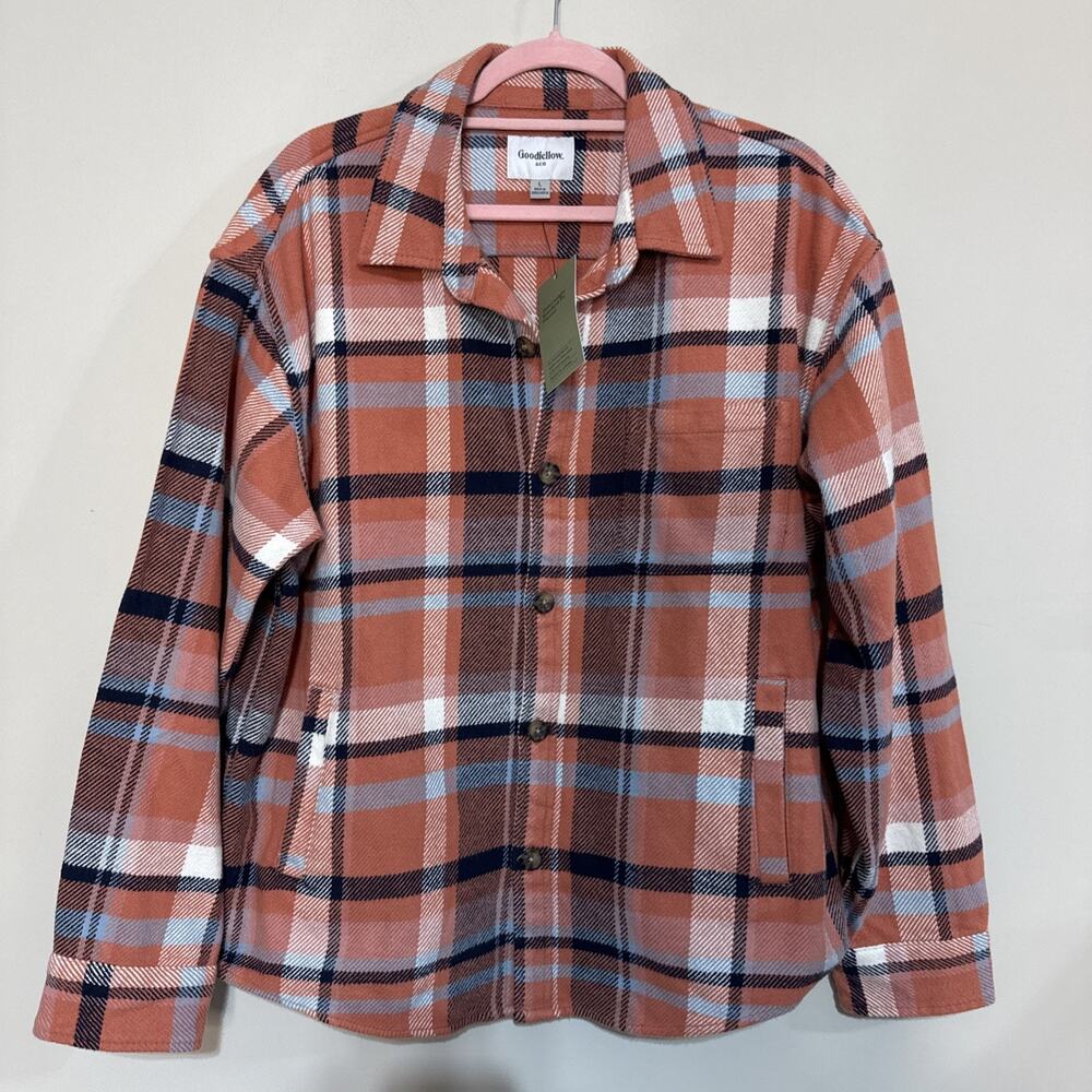 Goodfellow Mens Heavyweight Plaid Flannel Long Sleeve Button Down Shirt Sz L #40